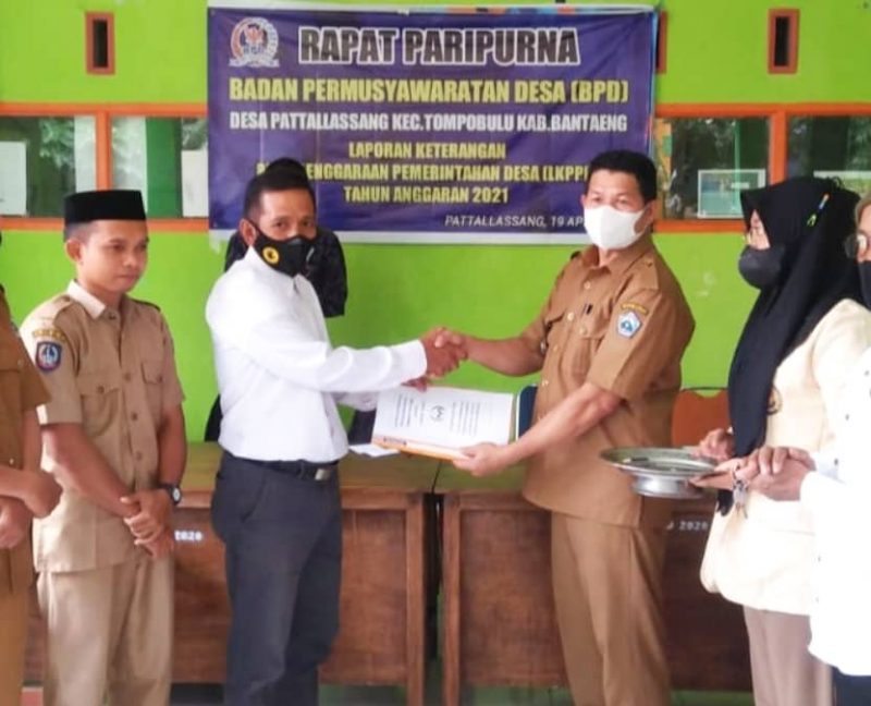 BPD sahkan LKPP Pemerintah Desa Pattallassang Tahun 2021