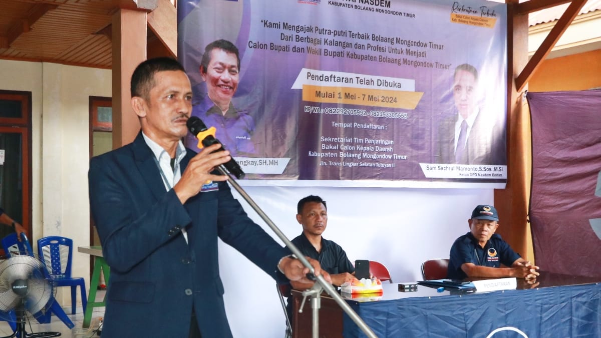 Partai NasDem Boltim akhirnya menutup penjaringan bakal calon Bupati dan Wakil Bupati Bolaang Mongondow Timur (Boltim) untuk Pilkada 2024.