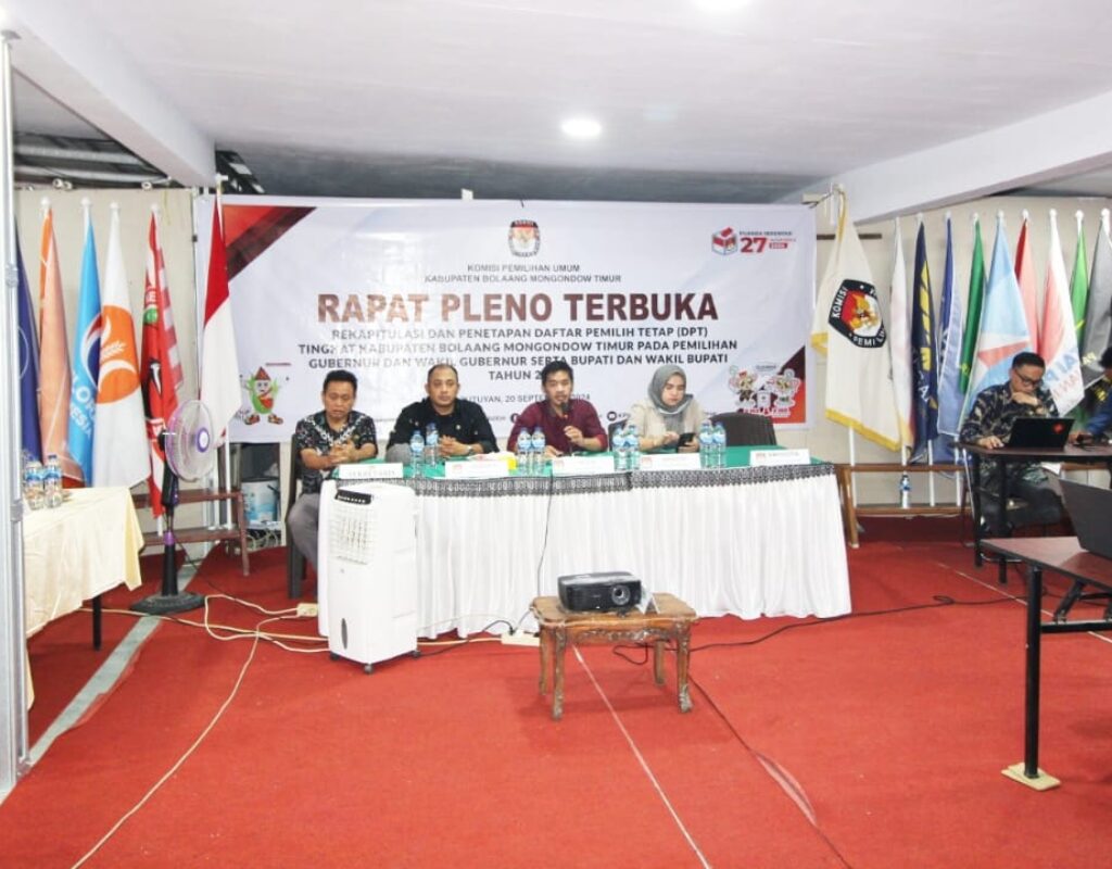 KPU Boltim Tetapkan DPT Pilkada 2024 Sebanyak 62.321 Jiwa