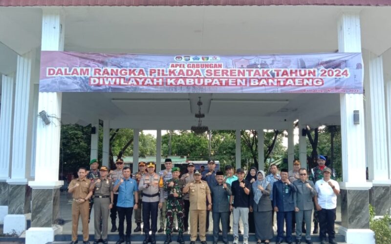 Penjabat Bupati Bantaeng Andi Abubakar, bersama Forkompinda Hadiri Apel Pilkada Serentak 