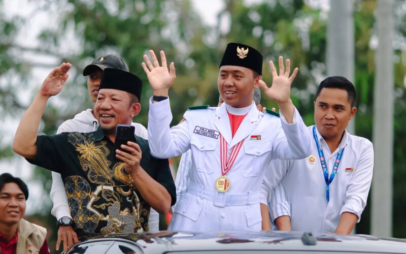 Disambut Meriah, Paskibraka Nasional Firji Beeg Tiba di Boltim