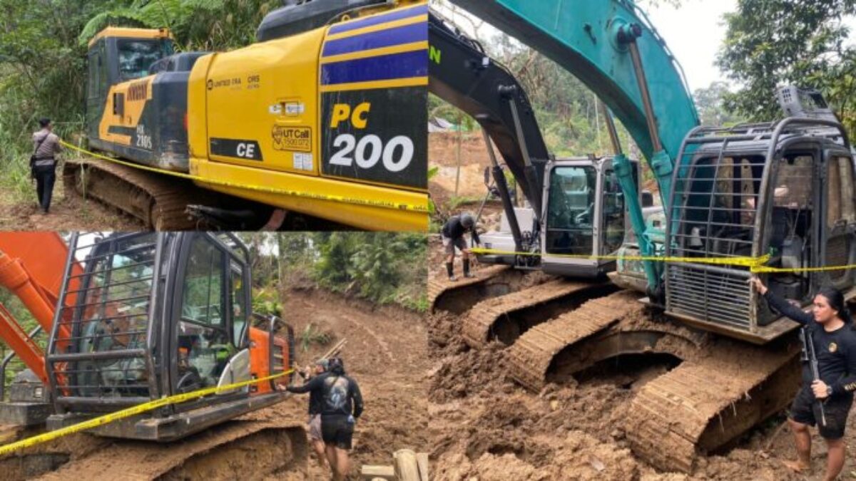 Polisi Amankan 10 Ekskavator PETI di Hutan Garini Boltim
