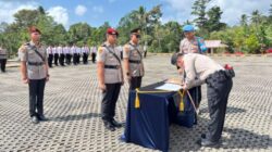 Kapolres Mitra Pimpin Sertijab Kasat Reskrim dan Kapolsek Ratatotok