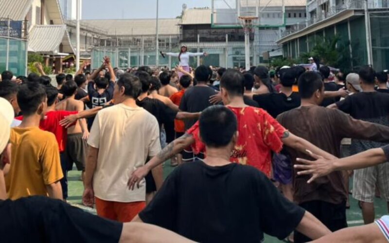 Jaga kebugaran dan kesehatan Ratusan WBP Rutan Kelas 1 Jakpus Gelar Senam Bersama